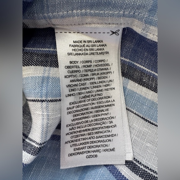 Lauren Ralph Lauren 100% Linen Plaid Floral Shirtdress Size 10 - Picture 8 of 8